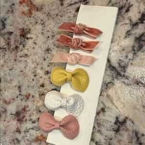 Baby Tiny Barrette  Collection - Peach, Yellow, White